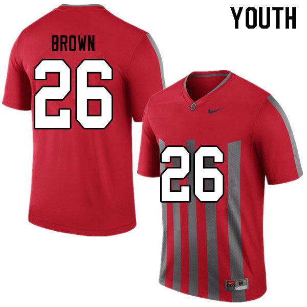 Ohio State Buckeyes #26 Cameron Brown Youth Stitched Jersey Throwback OSU20997